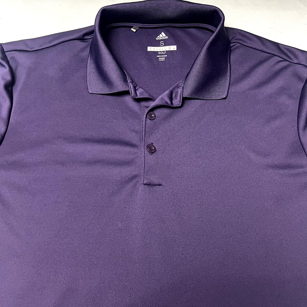 Adidas Performance Sport Polo Shirt Mens Size S Golf Team Collegiate Purple LSU